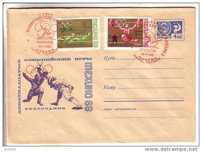 GOOD RUSSIA Special Stamped Postal Cover 1968  - MEXICO Olympic Games Opening - Nice Stamped - Estate 1968: Messico