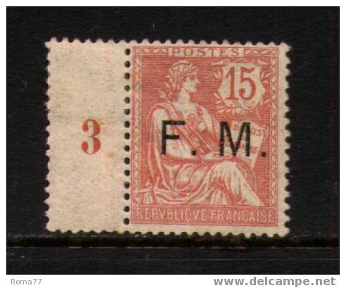 ES100a - FRANCIA , Franchigia Militare Unificato N. 1  Bordo Sinistro * - Timbres De Franchise Militaire