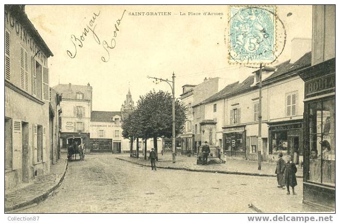 95 - VAL D´OISE - ST GRATIEN - PLACE D'ARMES - COMMERCES - CPA PRECURSEUR Avant 1904 - Saint Gratien