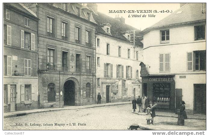 95 - VAL D´OISE - MAGNY En VEXIN - MAIRIE - COMMERCES - BELLE  CARTE - Magny En Vexin