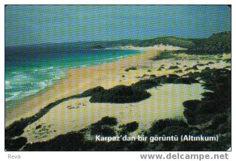 TURKISH CYPRUS NORTH 100 U  KARPAZ BEACH  LANDSCAPE  CHIP WHITE SPECIAL  PRICE !! READ DESCRIPTION !! - Chypre