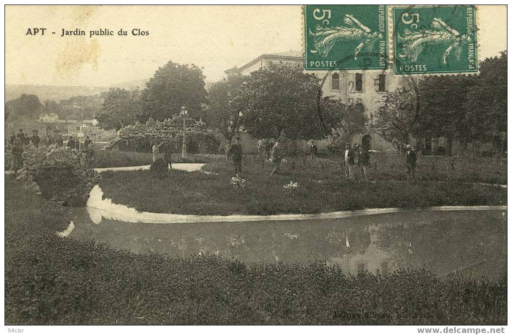 Cpa (84) De APT - Jardin Publics Du Clos - Apt