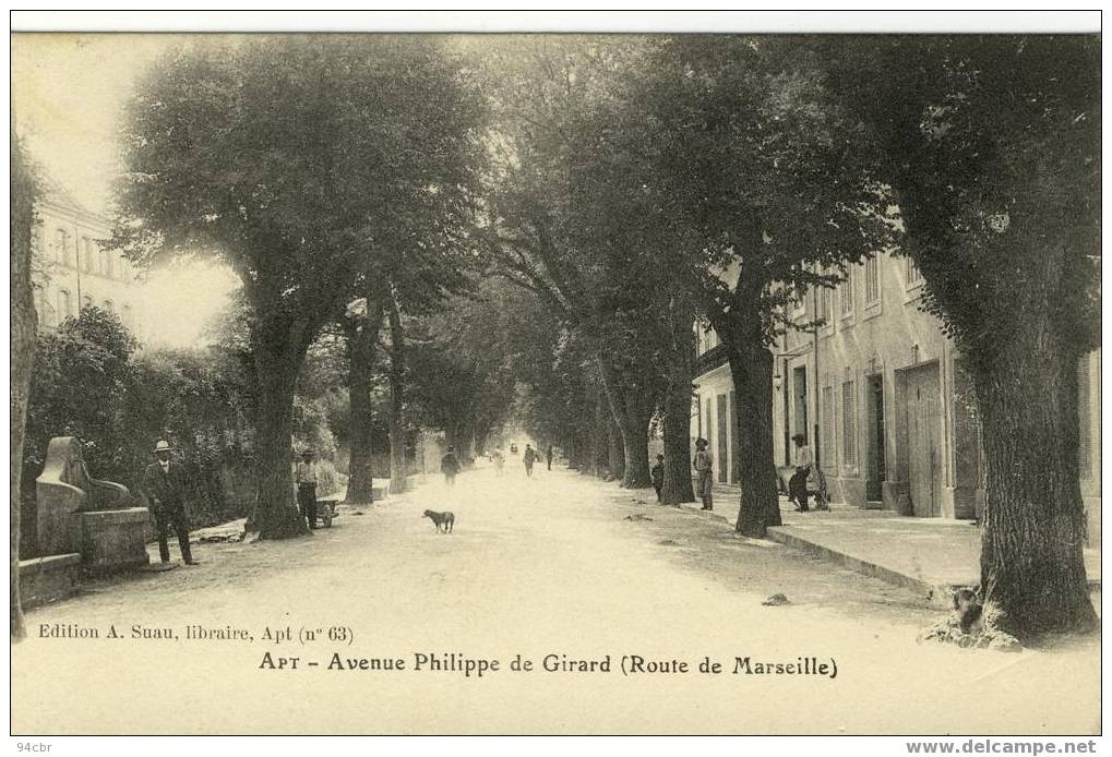 Cpa (84) De APT - Av Philippe De Girard - Apt