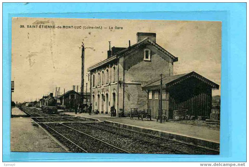 B - 44 - SAINT ETIENNE De MONT LUC - La Gare - Train - Saint Etienne De Montluc