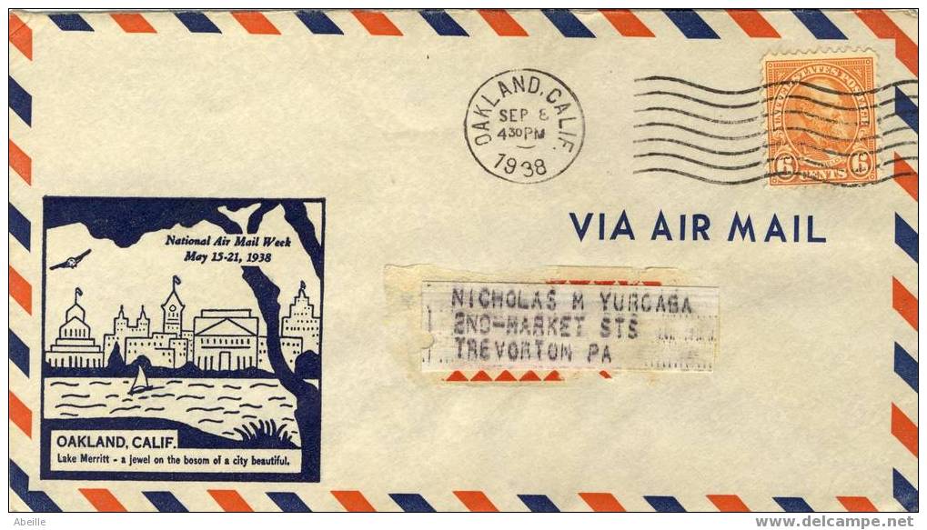 7609    LETTER 1938   NAT. AIR MAIL WEEK - 1c. 1918-1940 Briefe U. Dokumente