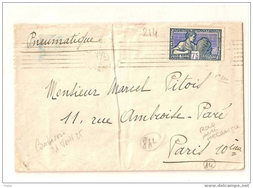 SEINE    COUBERRIO    PNEUMATIQUE - Lettres & Documents