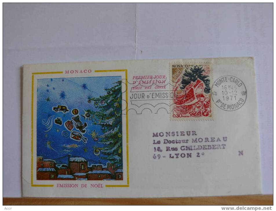 Publicité Pharmaceutique Arginine Veyron Sur FDC Flamme Monaco 1971. Noël - Pharmacy