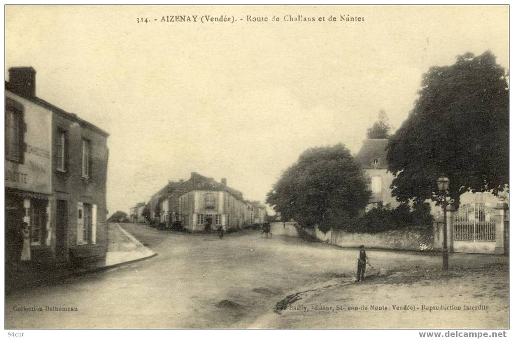 Cpa (85) Aizenay - Route De Challans Et De Nante - Aizenay