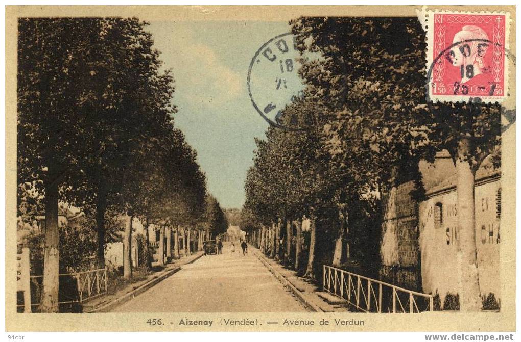 Cpa (85) Aizenay - Av De Verdun - Aizenay