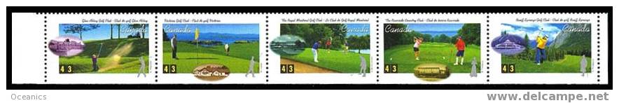 Canada (Scott No.1557a - Golf Au Canada / Golf In Canada) [**] Bande Du Bas De Carnet / Booklet Bottom Strip - Neufs