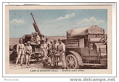 CPA 02 Camp De SISSONNE - Artillerie Contre Avions - Sissonne