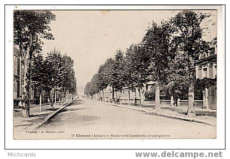 CPA 02 CHAUNY - Boulevard Gambetta Avant Guerre - Chauny