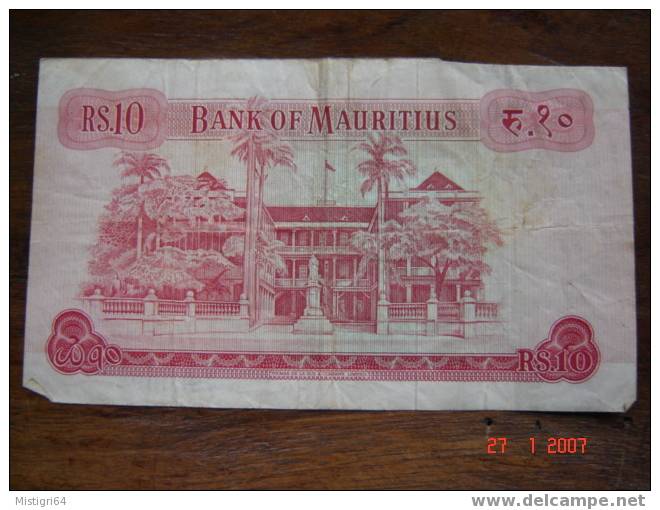 10 RUPEES 1967 BANK OF MAURITIUS - Mauritius