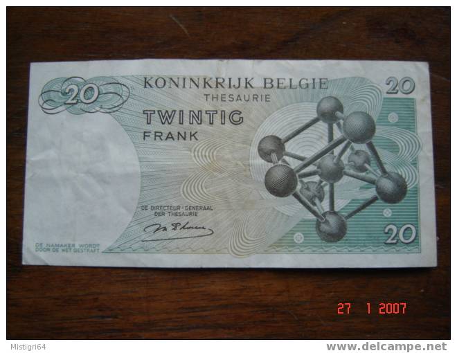 20 FRANCS 1964 ROYAUME BELGIQUE - Andere & Zonder Classificatie