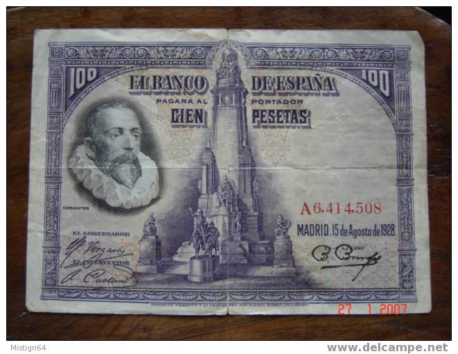 100 PESETAS 1928 EL BANCO DE ESPANA - 100 Pesetas