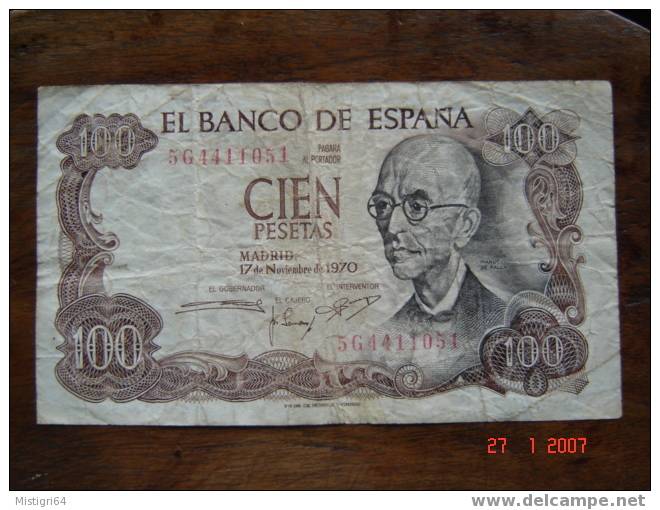 100 PESETAS 1970 EL BANCO DE ESPANA - 100 Peseten