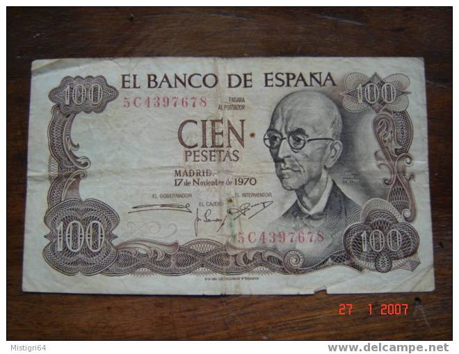 100 PESETAS 1970 EL BANCO DE ESPANA - 100 Peseten