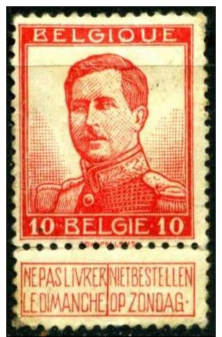 Belgium SC 95 Albert I 10c Mh Issue Of 1912 - 1912 Pellens