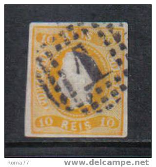 ES148 - PORTOGALLO , 10 Reis Ocra Unificato N. 19 - Used Stamps
