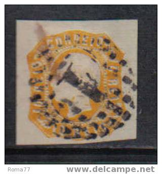 ES154 - PORTOGALLO 1862, 10 Reis Arancio Unificato N. 14 : Bello - Oblitérés