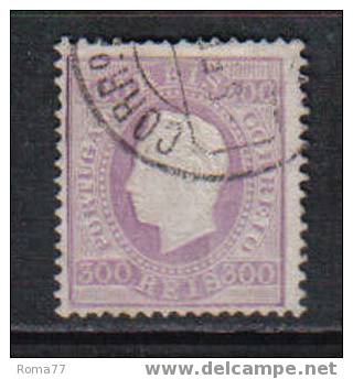 ES155 - PORTOGALLO 1870, 300 Reis  Unificato N. 49 : Dentellato 12 1/2 - Used Stamps