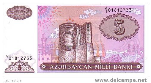 AZERBAIDJAN   5 Manat  Non Daté (1993)   Pick 15a     ***** BILLET  NEUF ***** - Azerbaïdjan