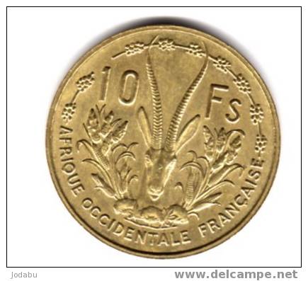 10 Francs Afrique Occidentale Francaise Bronze-allu 1956 - Andere & Zonder Classificatie