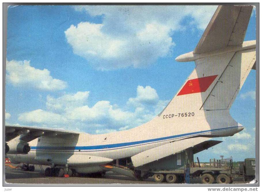 Russia: The IL-76T Plane. Old Russian Postcard (2) - 1946-....: Moderne