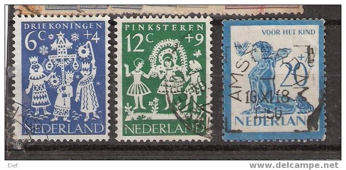 PAYS-BAS / NEDERLAND, Lot De 9 Timbres à SURTAXE (2 Neufs**+ 7 OB) Dont Yvert N° 553,700,741 ; TB - Colecciones Completas