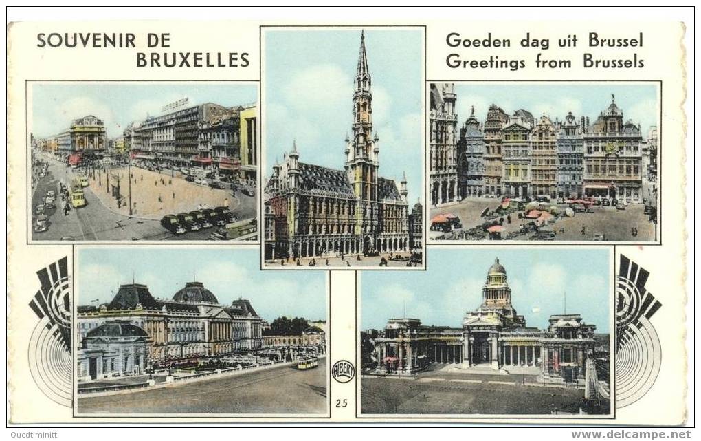 Belgique.Souvenir De Bruxelles.Belle Cpsm Multi-vues. - Panoramic Views