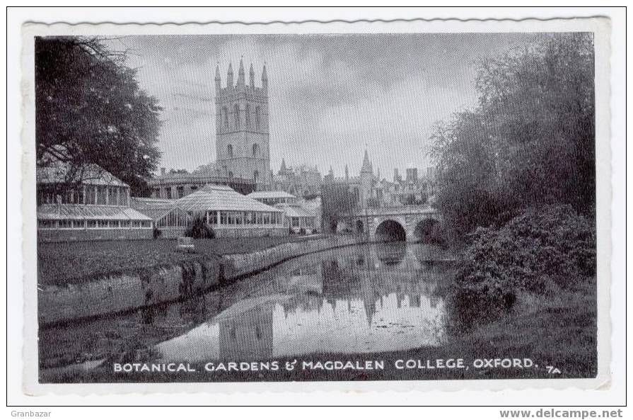 OXFORD,  BOTANICAL GARDENS & MAGDALEN COLEGE,  WHITE/BLACK,  SENT 1964 - Oxford