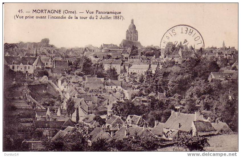 MORTAGNE(Orne).  Vue Panoramique (Vue Prise Avant L'incendie De La Tour Du 2 Juillet 1887) - Mortagne Au Perche