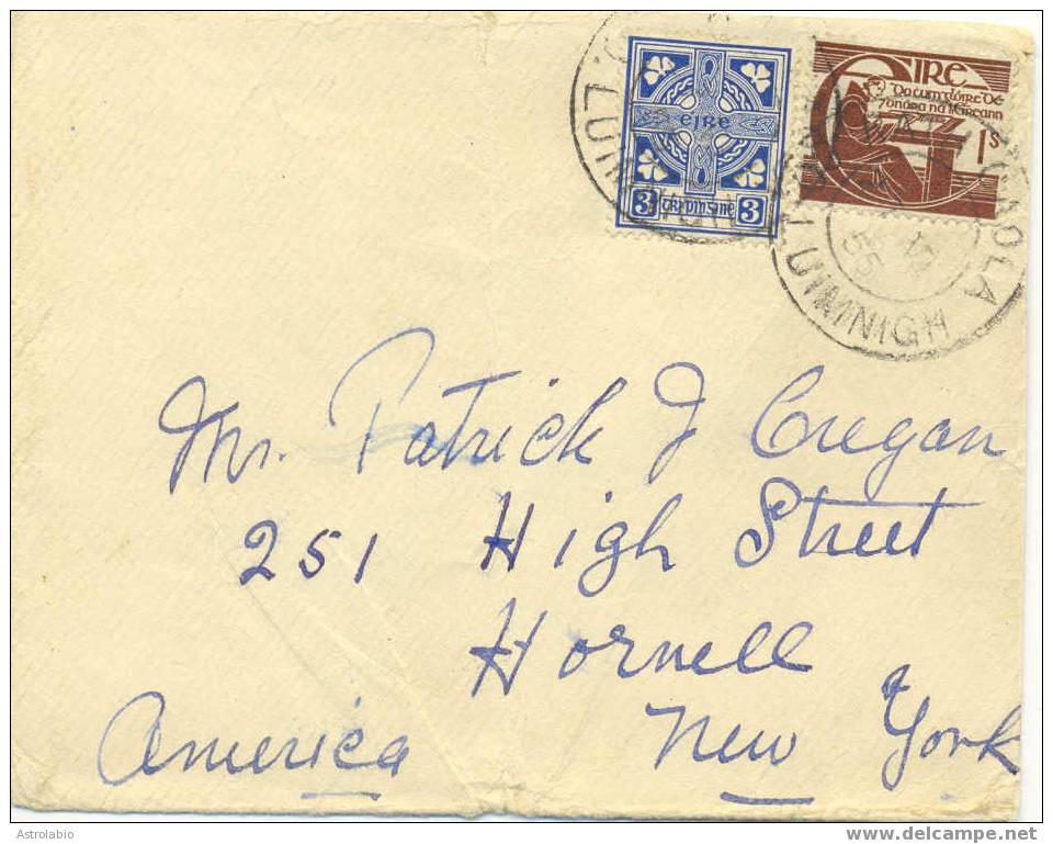 Ireland Postal History. Cover 1955 To USA - Cartas & Documentos