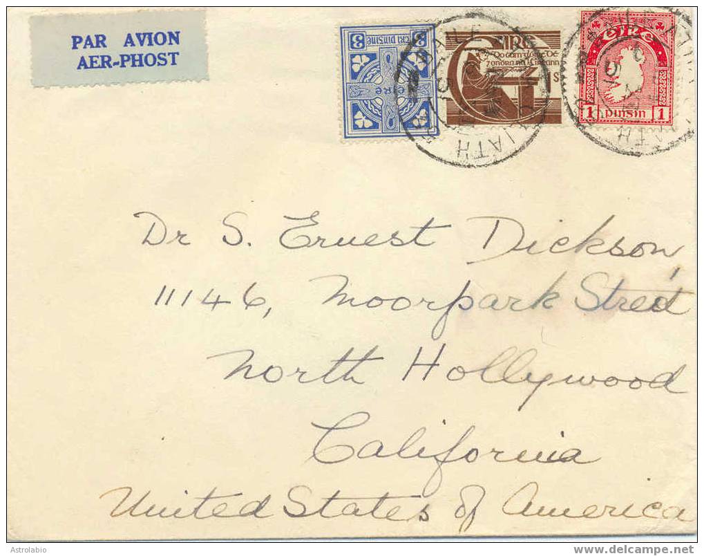 Ireland Postal History. Cover 1951 To USA - Cartas & Documentos