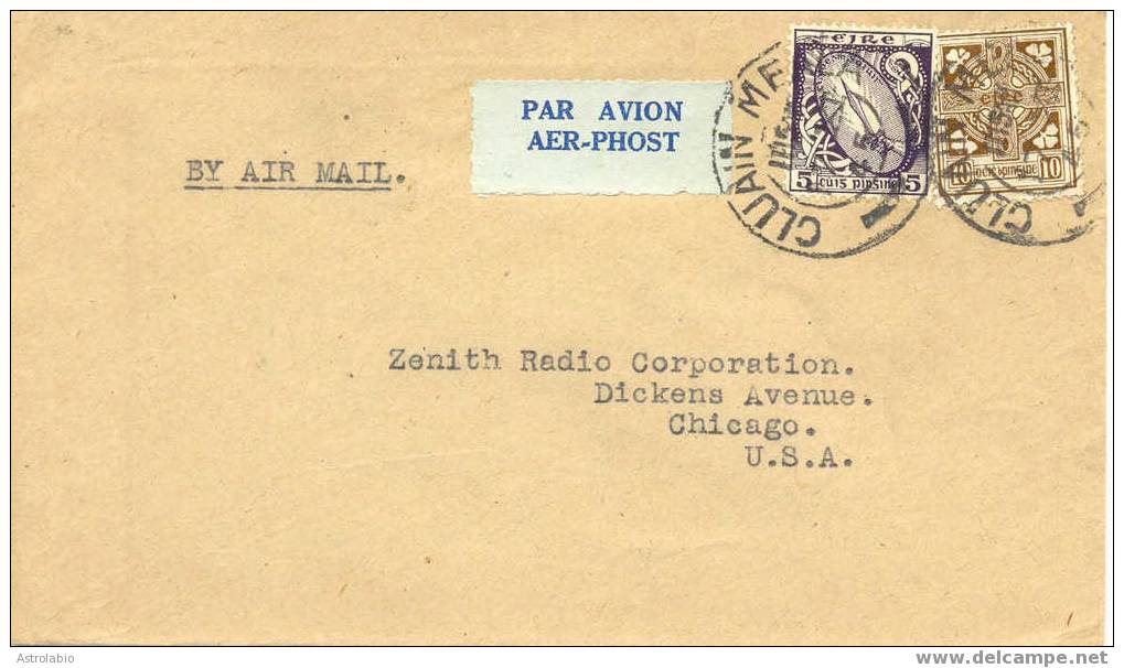 Ireland Postal History. Cover 1945 To USA - Covers & Documents