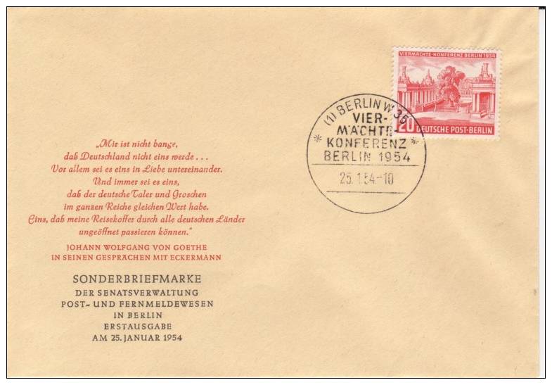 GERMANY BERLIN FDC MICHEL 116 - Sonstige & Ohne Zuordnung