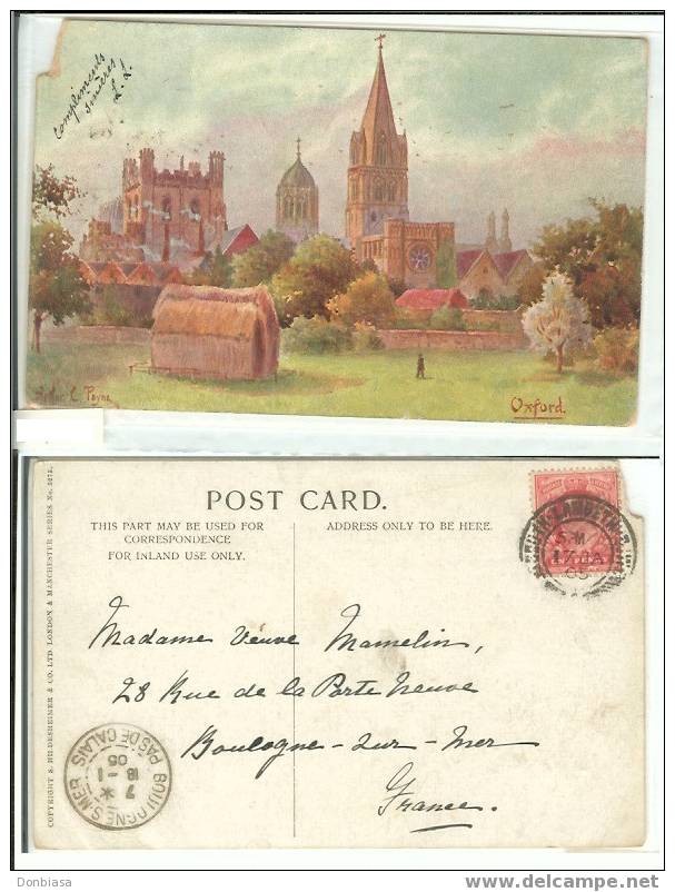 Oxford: Postcard Circulated 17/01/1905 (Arthur C. Payne) - Oxford