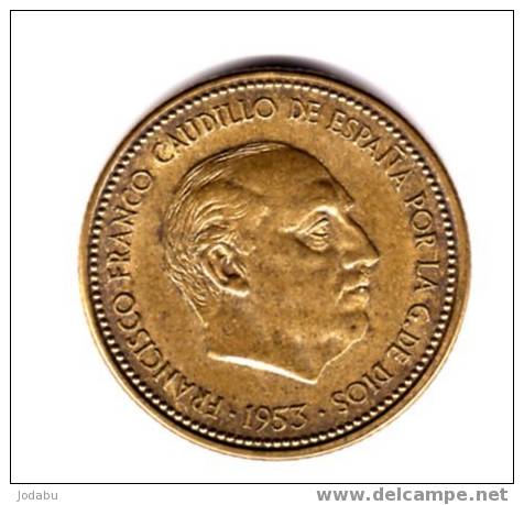 Piéce Espagnol De  2.50 Pésetas De 1953(54) Franco -bronze Allu- - 2 Pesetas