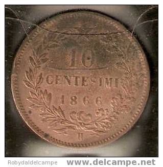 ITALIA REGNO - 10 Centesimi Rame - 1866 - 1861-1878 : Víctor Emmanuel II