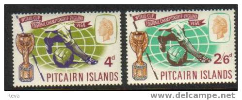 PITCAIRN  ISLANDS SET OF 2 FOOTBALL SOCCER SPORT UK 1966  QEII LHMINT 196 SG60-61  SPECIAL PRICE !! READ DESCRIPTION !! - Pitcairn Islands
