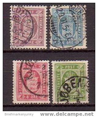 1415) Dänemark Dienstmarken Mi.Nr. 4-7  Gestempelt - Dienstmarken