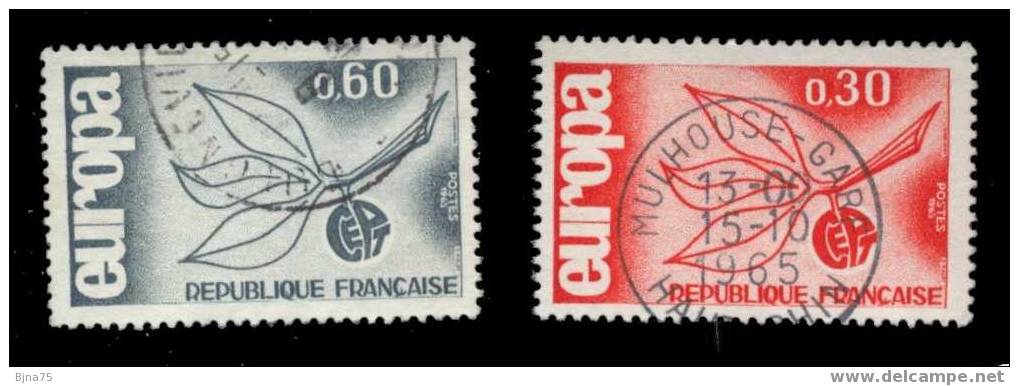 FRANCE 1965  EUROPA  N° 1455 Et 1456           Cote  YT 1.05 Euro - Oblitérés