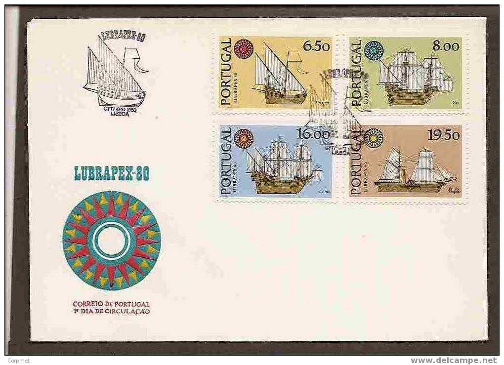 SHIPS - PORTUGAL  VF FIRST DAY COVER - INTL PHILATELIC EXPOSITION - ANTIQUES SHIPS - YVERT # 1482/5 - - Marittimi