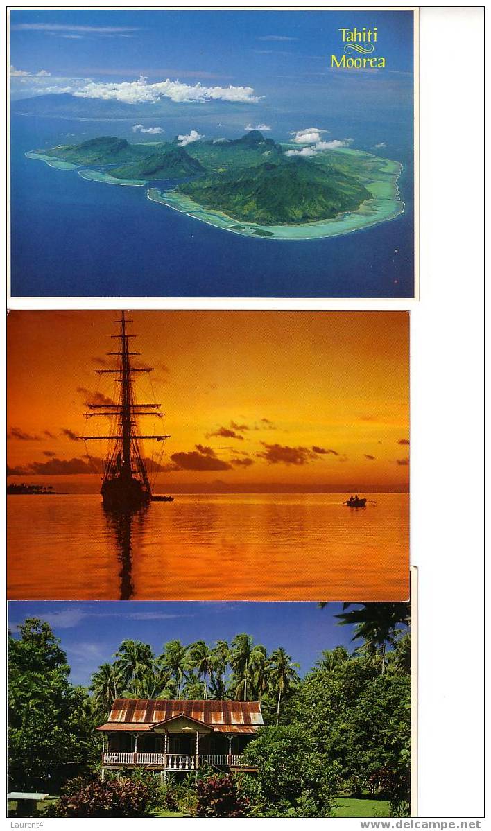 3 Carte De Tahiti & Moorea  / 3 Postcard Tahiti & Moorea - Polinesia Francesa