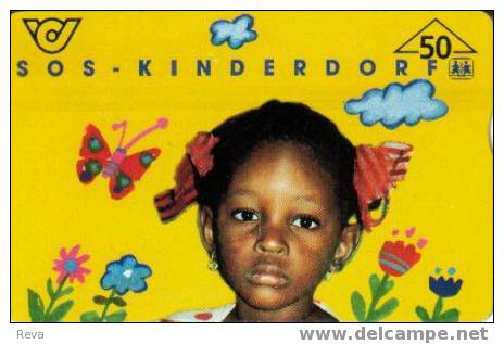 AUSTRIA 50 U  AFRICA CHILD CHILDREN  WOMAN  BUTTERFLY  L & G CODE: 802A   SPECIAL PRICE !! - Autriche