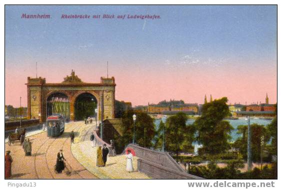 Mannheim Rheinbrücke Mit Blick Auf Ludwigshafen - Mannheim