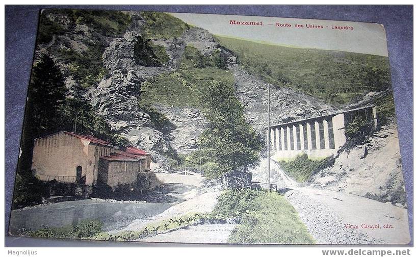 France,Mazamet,Usines,Road,Laquiere,Hydrocentrale?,vintage Postcard - Mazamet