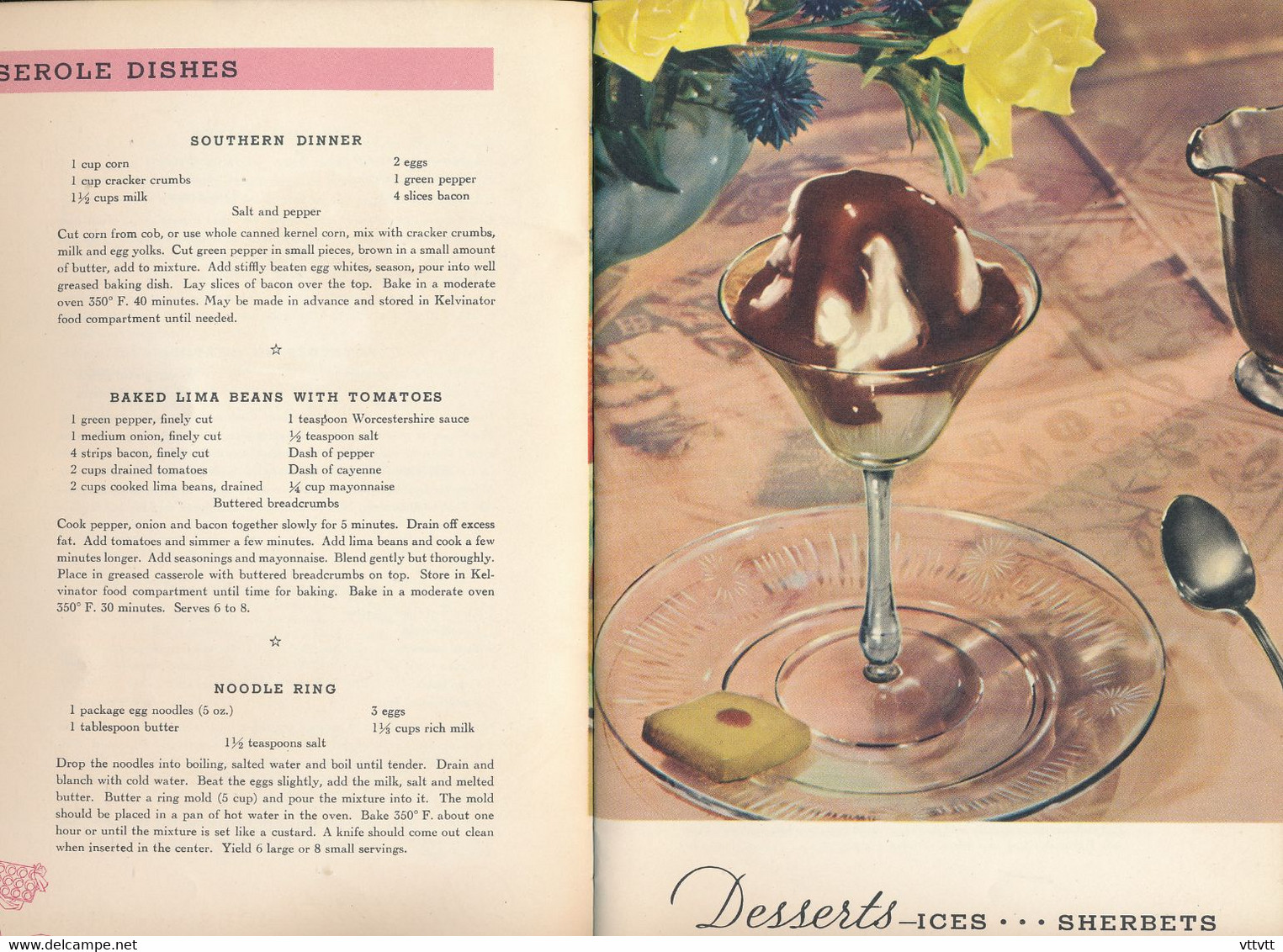 "The Kelvinator Book Of Recipes" 64 Pages (16 Cm On 24 Cm) Three Scans With Summary - Américaine