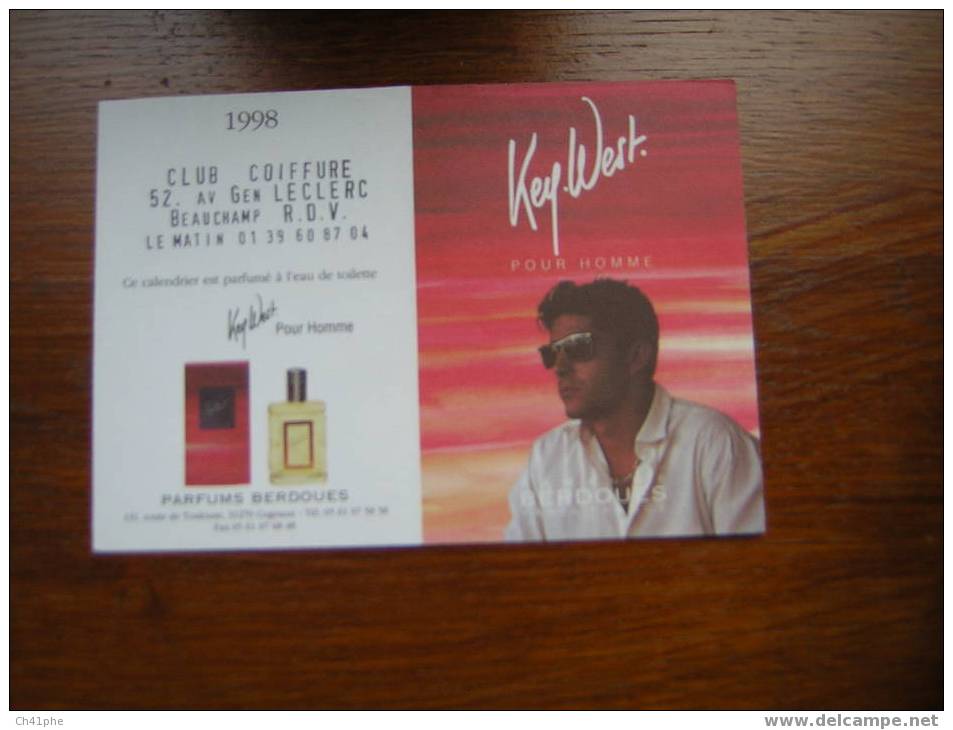 CALENDRIER PARFUME - KEY WEST  POUR HOMME - BERDOUES - Modern (from 1961)