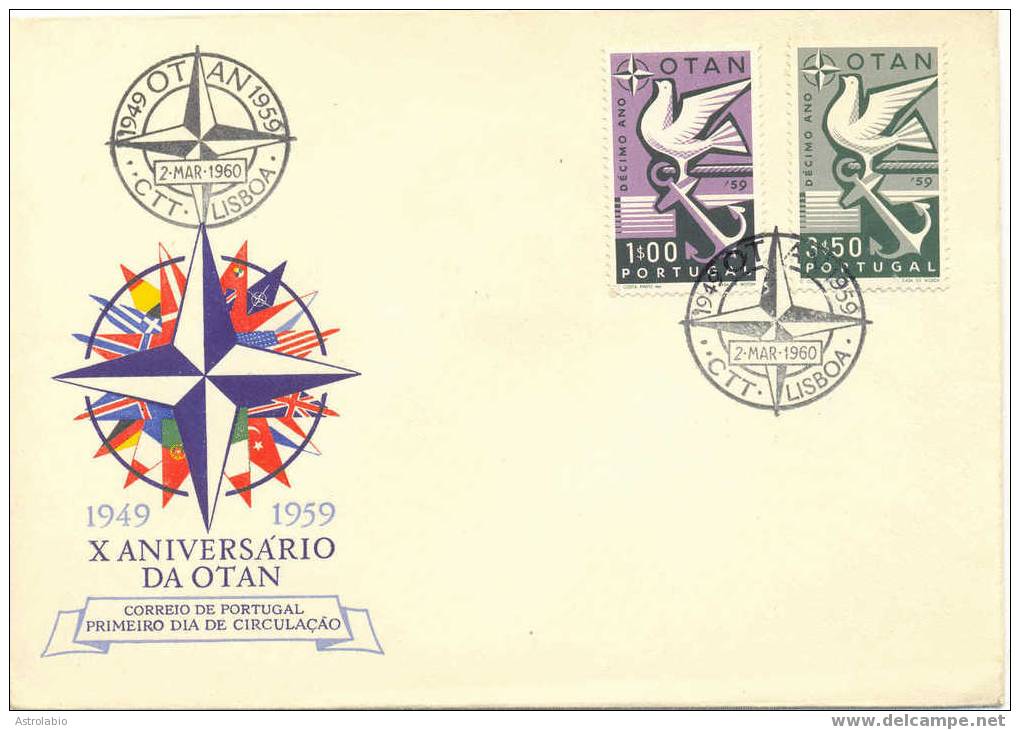 Portugal 1960 FDC "10 Anivº De L´O.T.A.N Yvert 859/60 - OTAN